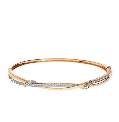 Rose Gold Bangle Bracelets in 10K (0.17tcw) - cushionblue