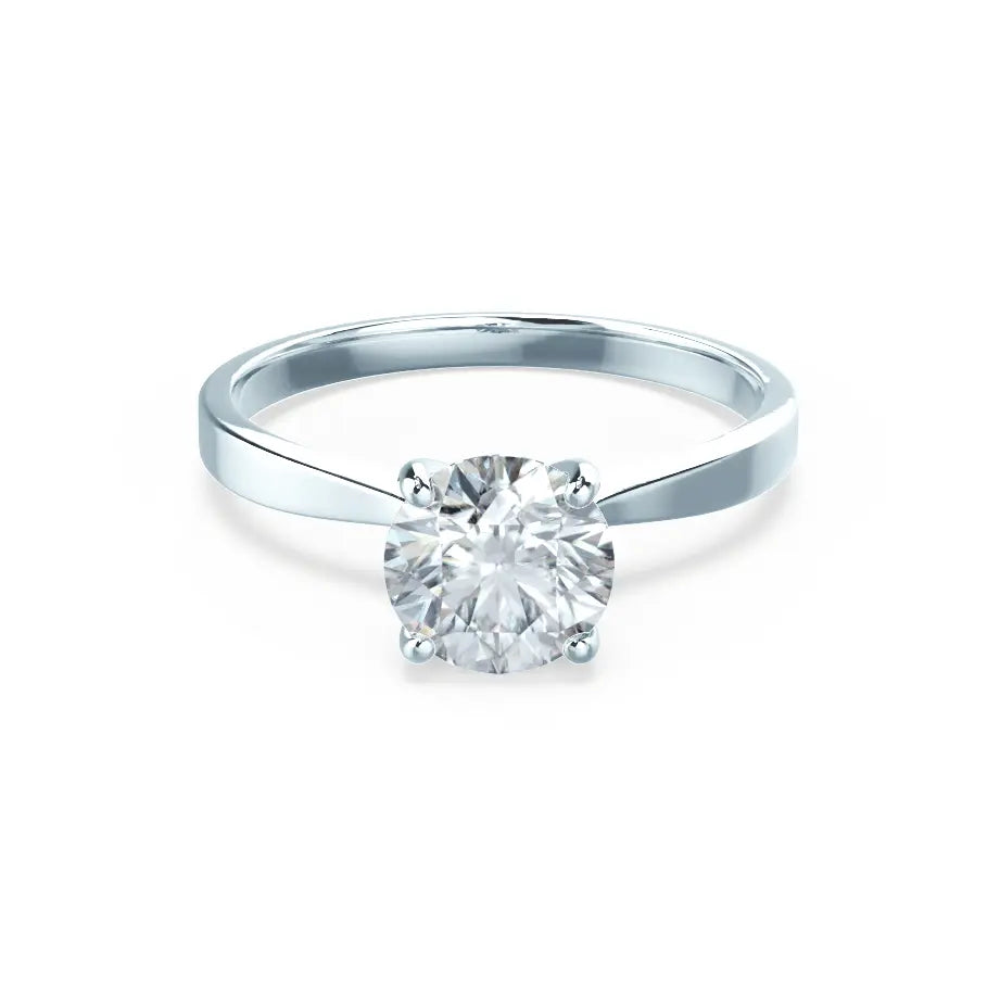 4 Prong Brilliant Round Diamond White Gold Tulip Solitaire Ring - cushionblue