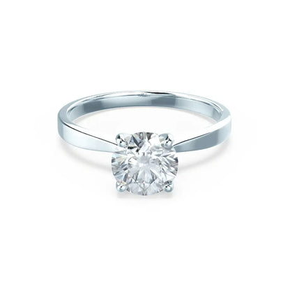4 Prong Brilliant Round Diamond White Gold Tulip Solitaire Ring - cushionblue