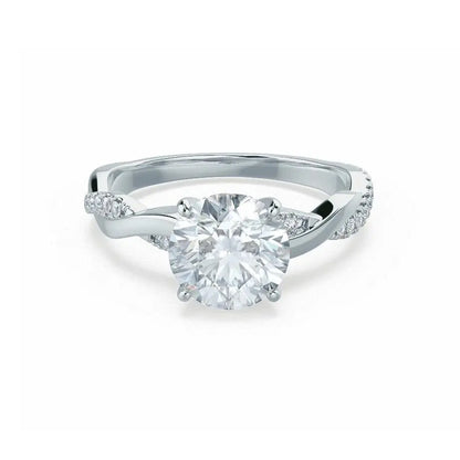 Petite Twist White Gold Diamond Engagement Ring - cushionblue