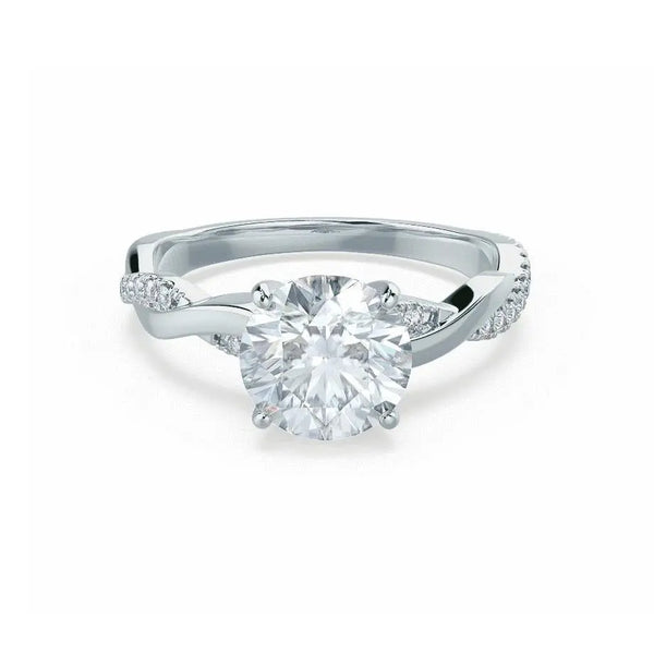 Petite Twist White Gold Diamond Engagement Ring - cushionblue