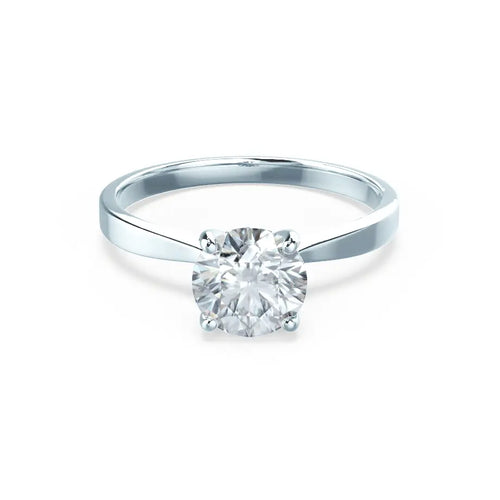 4 Prong Brilliant Round Diamond Platinum Tulip Solitaire Ring - cushionblue