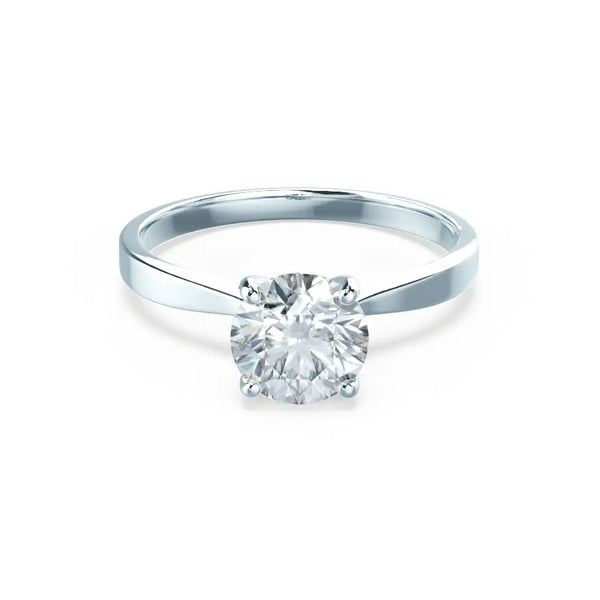 4 Prong Brilliant Round Diamond Platinum Tulip Solitaire Ring - cushionblue