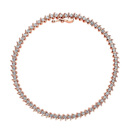 Rose Gold Tennis Bracelets in 10K (1.09tcw) - cushionblue