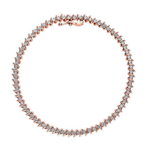 Rose Gold Tennis Bracelets in 10K (1.09tcw) - cushionblue