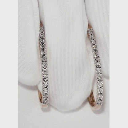 Rose Gold Latch back earrings with diamonds(0.10ct)