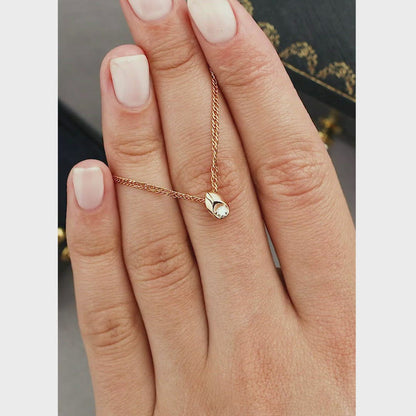 Diamond With Rose Gold Round pendant necklace