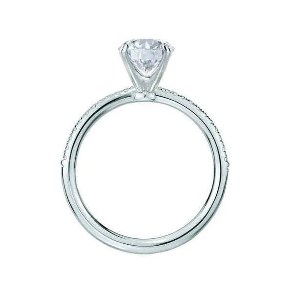 Asscher Cut Platinum Petite Pavé Shoulder Set Solitaire Ring - cushionblue