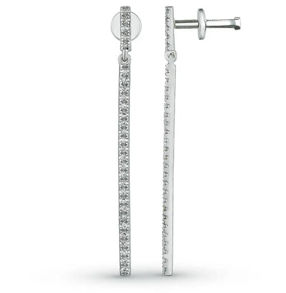 White Gold Studs with screws earrings with diamonds(0.16ct) Cushionblue