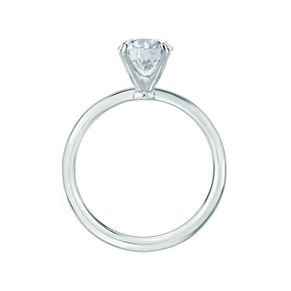 Princess Cut White Gold Petite Pavé Plain Mount Solitaire Ring - cushionblue