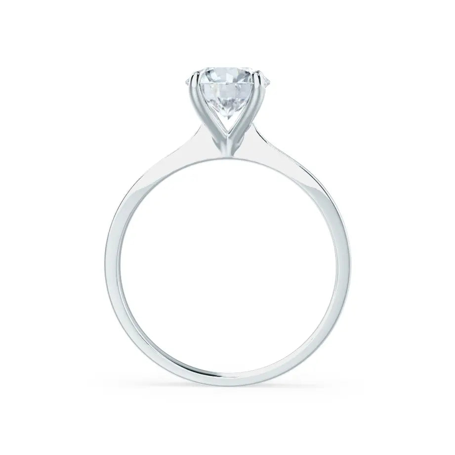 4 Prong Brilliant Round Diamond Platinum Tulip Solitaire Ring - cushionblue