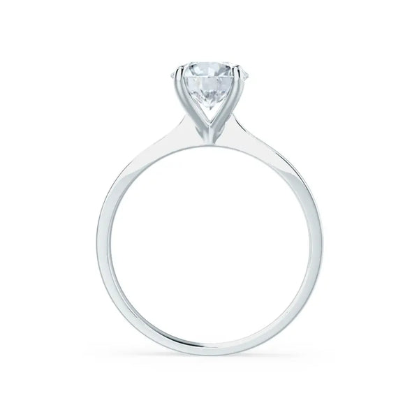 4 Prong Brilliant Round Diamond Platinum Tulip Solitaire Ring - cushionblue