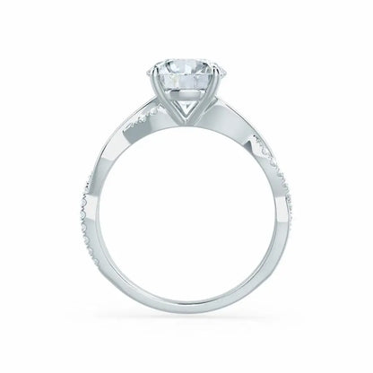 Petite Twist Platinum Diamond Engagement Ring - cushionblue