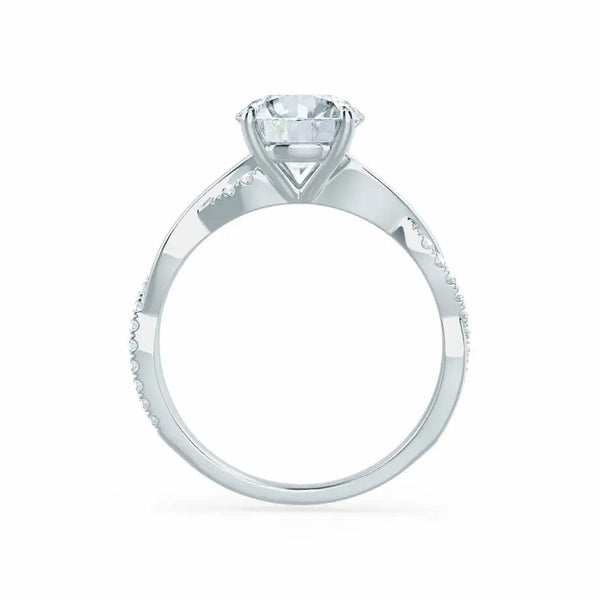 Petite Twist Platinum Diamond Engagement Ring - cushionblue