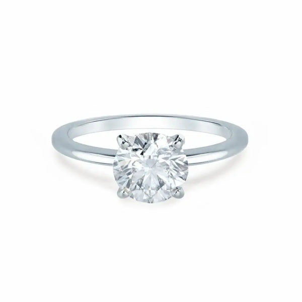White Gold plain mount Petite Bridal Set Ring - cushionblue