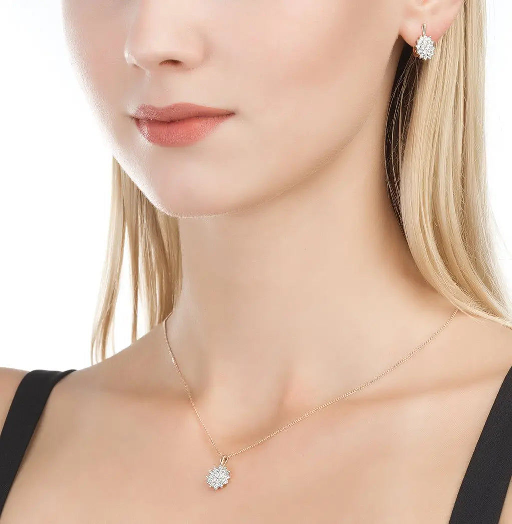 Diamonds With Rose Gold pendant necklace - cushionblue
