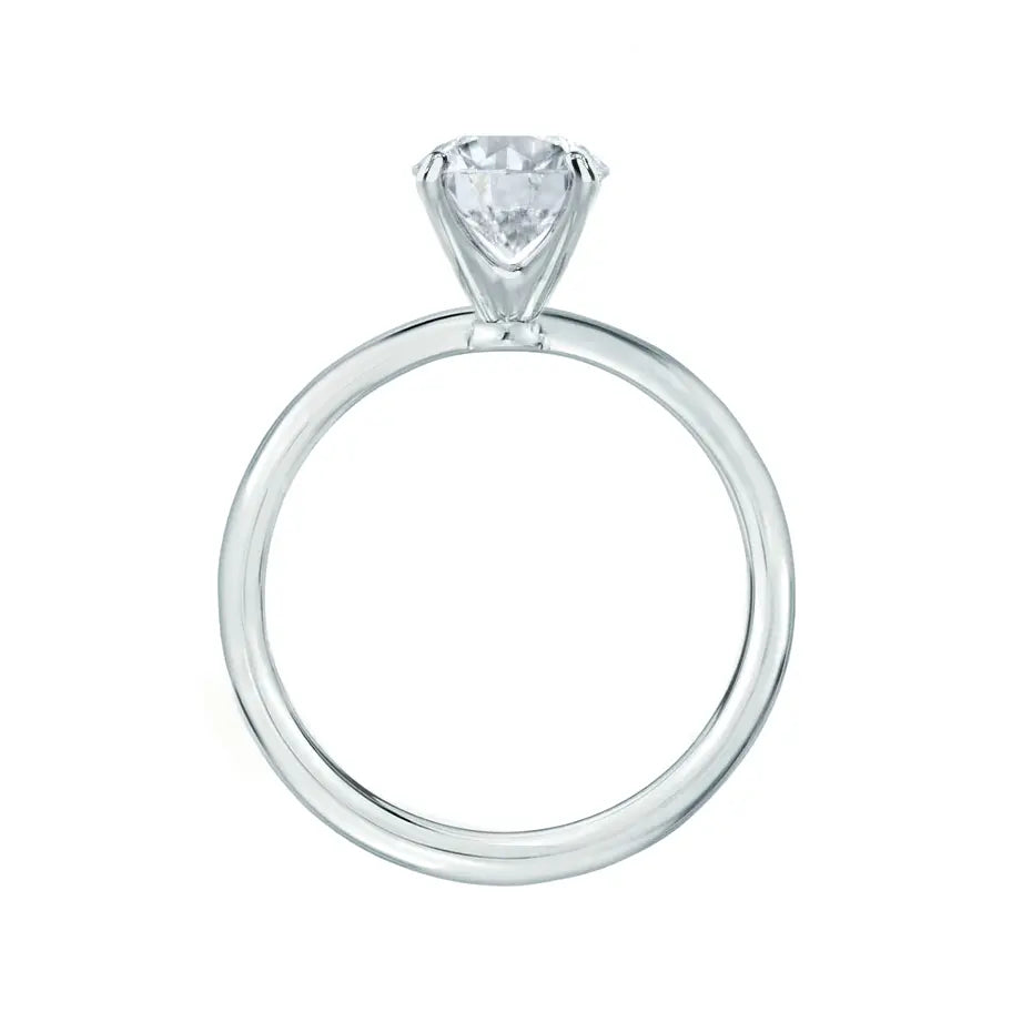 Cushion Cut White Gold Petite Pavé Plain Mount Solitaire Ring - cushionblue