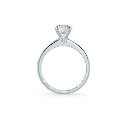 Round Cut Natural Diamond Solitaire White Gold Ring - cushionblue