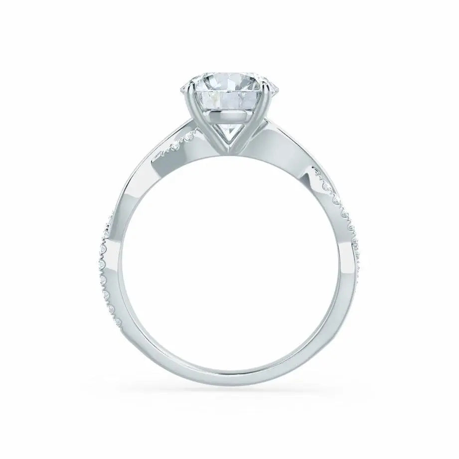 Petite Twist White Gold Diamond Engagement Ring - cushionblue