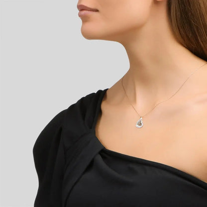 Heart shape Rose Gold pendant necklace with diamonds - cushionblue