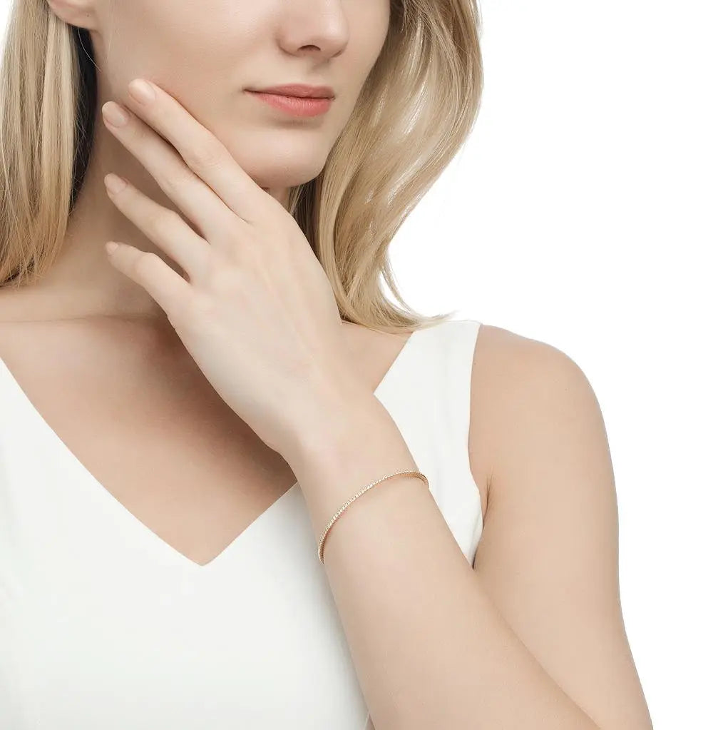 Rose Gold Tennis Bracelets in 10K (0.51tcw) - cushionblue