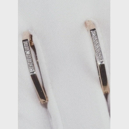 Rose Gold Huggie earrings with diamonds(0.06ct)