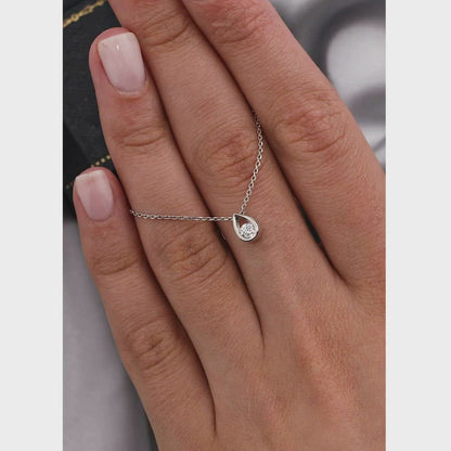 Diamond With White Gold Round pendant necklace