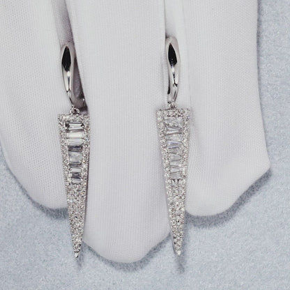 White Gold Latch back earrings with diamonds (0.87ct)