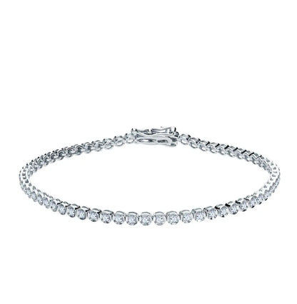 White Gold Tennis Bracelets in 10K (0.90tcw) - cushionblue