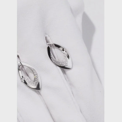 White Gold Latch back earrings with diamonds(0.02ct, 0.07ct)