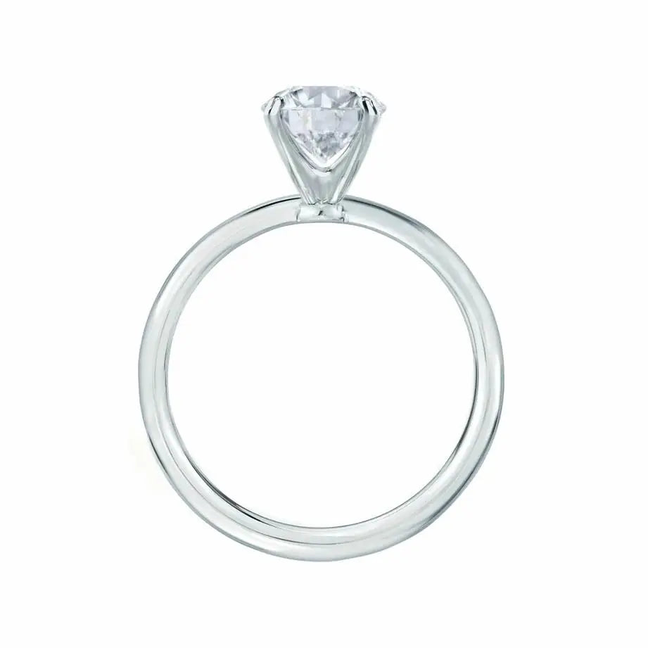 White Gold plain mount Petite Bridal Set Ring - cushionblue