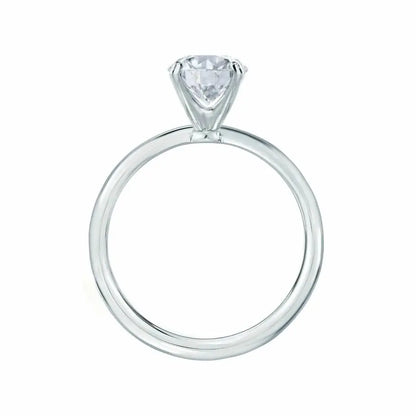 White Gold plain mount Petite Bridal Set Ring - cushionblue