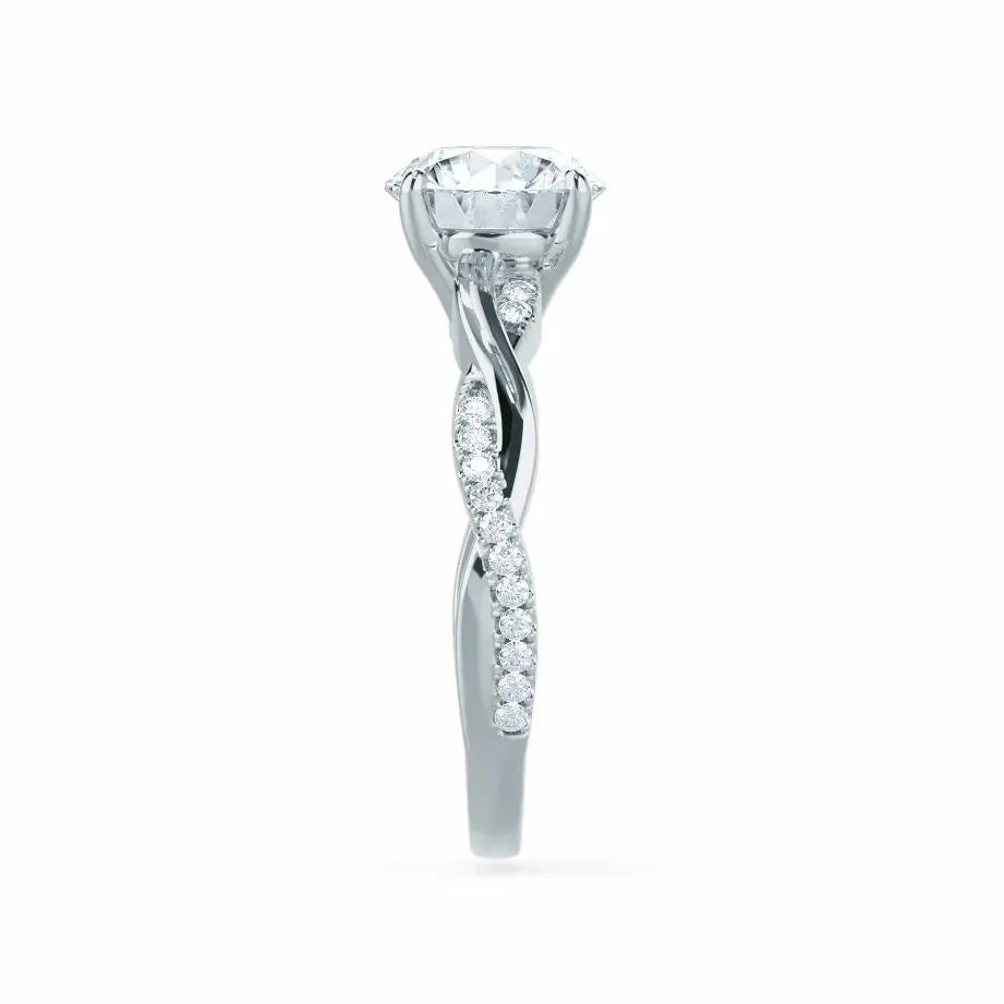 Petite Twist Platinum Diamond Engagement Ring - cushionblue