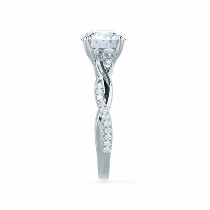 Petite Twist Platinum Diamond Engagement Ring - cushionblue