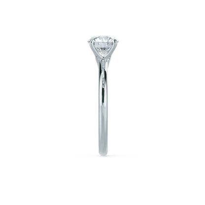 Round Cut Natural Diamond Solitaire White Gold Ring - cushionblue