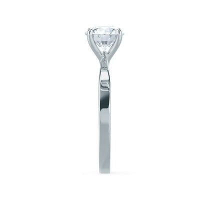 4 Prong Brilliant Round Diamond White Gold Tulip Solitaire Ring - cushionblue