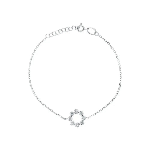 White Gold Tennis Bracelets in 10K (0.14tcw) - cushionblue