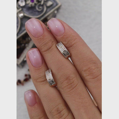 Rose Gold Latch back earrings with diamond( 0.15ct)