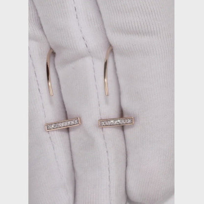 Rose Gold string earrings with diamonds (0.06ct)