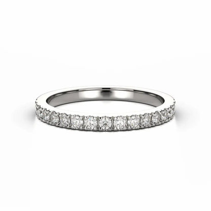 6 Prong Knife Edge Round Brilliant Cut White Gold Bridal Set Ring - cushionblue