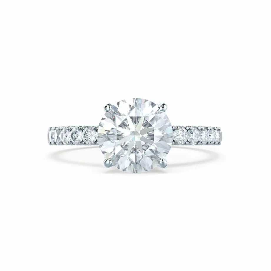 Scalloped Pavé Platinum Diamond Engagement Ring - cushionblue