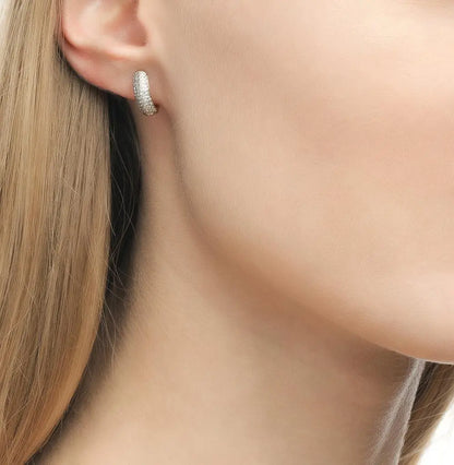 Rose Gold Latch back earrings with diamonds(0.09 ct, 0.72 ct) - cushionblue