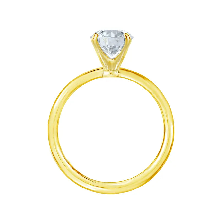 Radiant Cut Yellow Gold Petite Pavé Plain Mount Solitaire Ring - cushionblue