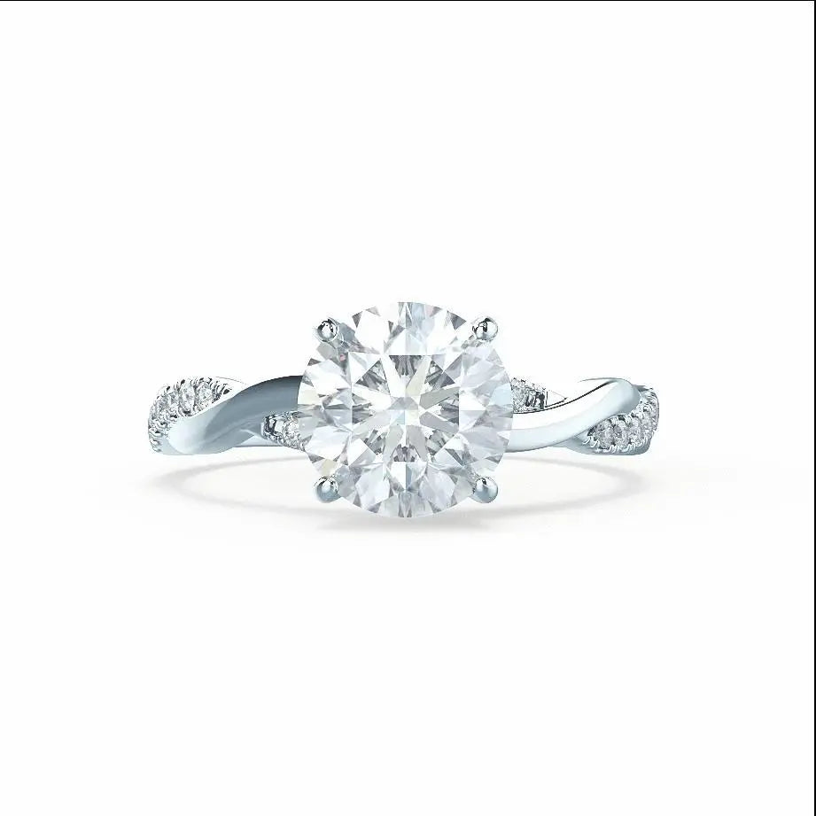 Petite Twist White Gold Diamond Engagement Ring - cushionblue