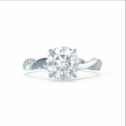 Petite Twist White Gold Diamond Engagement Ring - cushionblue