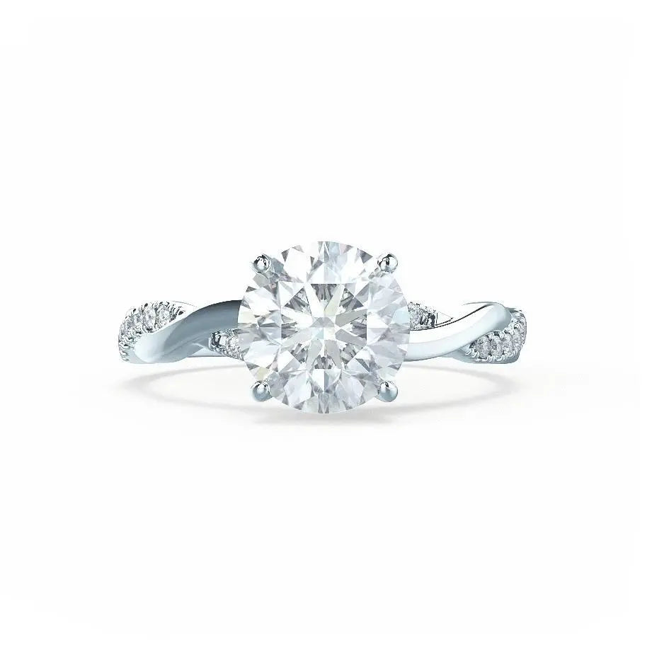 Petite Twist Platinum Diamond Engagement Ring - cushionblue