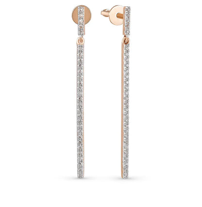 Rose Gold Studs with screws earrings with diamonds(0.16ct) Cushionblue