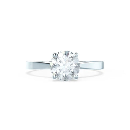 4 Prong Brilliant Round Diamond White Gold Tulip Solitaire Ring - cushionblue