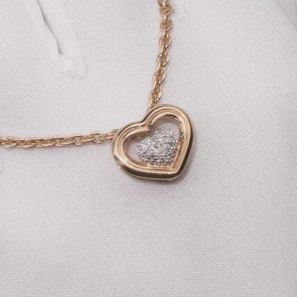 Heart Rose Gold pendant necklace with diamonds