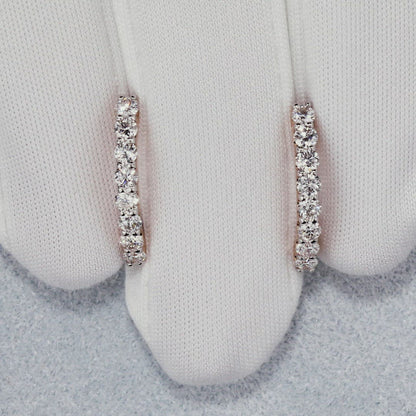 Rose Gold Latch back earrings with diamonds(0.60ct)